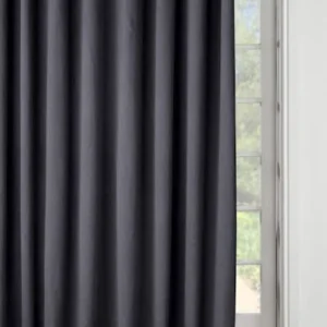 Dark Grey Blockout-Linen Textured   Curtain
