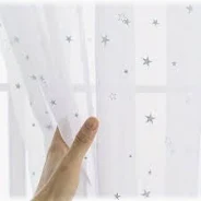 Pure White -Glittery stars Lace